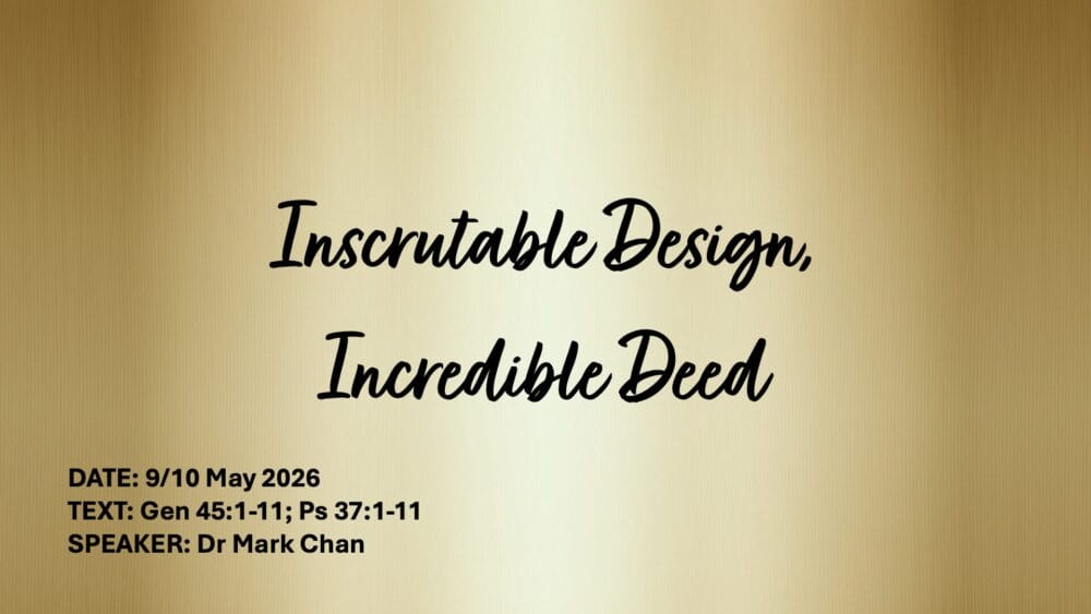 Inscrutable Design, Incredible Deed Image
